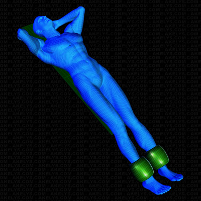 Position et installation des poids et charges pour l'exercice Relevé de jambe, bassin décollé
