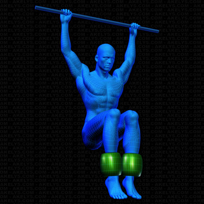 Position et installation des poids et charges pour l'exercice Relevé de jambes suspendu, oblique
